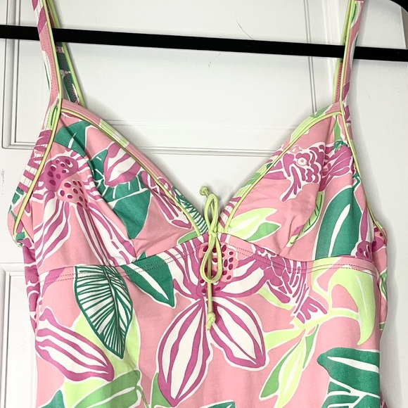 Lilly Pulitzer Pink and Green Floral Swimsuit - Picture 3 of 9